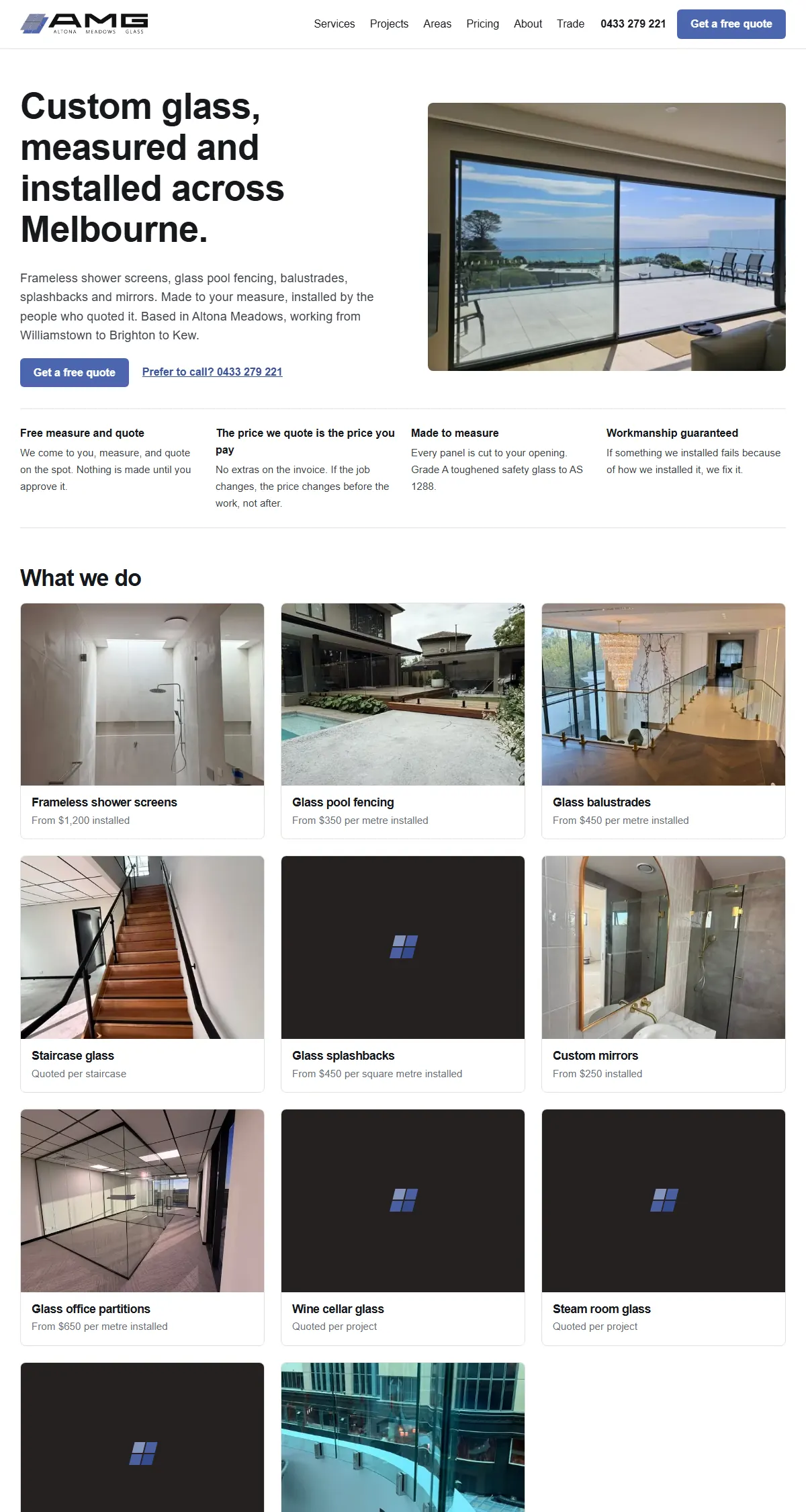 Altona Meadows Glass website