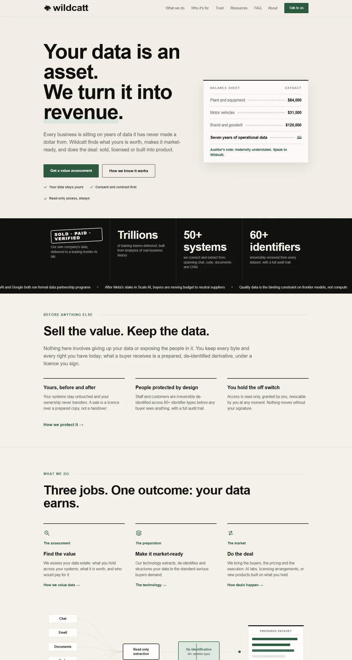 Wildcatt website, full page